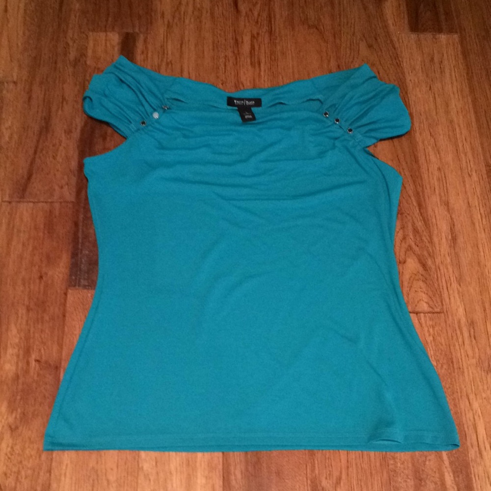 WHBM sleeveless teal top